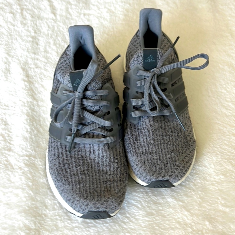 Gray ultra boost running shoes